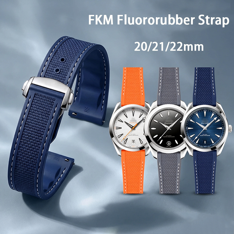 Omega Watch Seamaster - Cinturino Pieghevole FKM 20mm 21mm 22mm